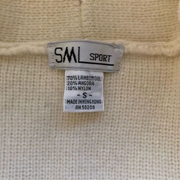 SML Sport Vintage Sweater Blazer Lambswool Angora Cream Size Small NWT - Picture 9 of 12